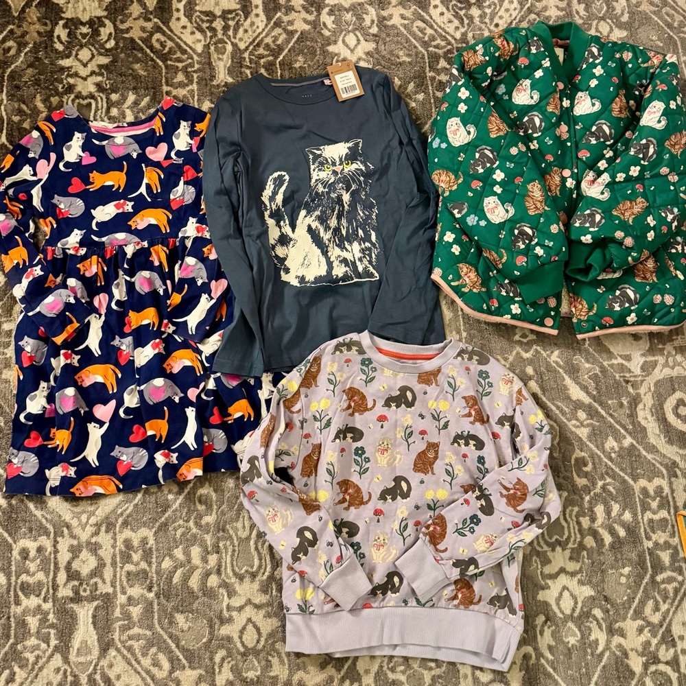 Mini Boden cat lovers lot bundle sz 9-10.